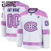 Montreal Canadiens Hockeydrakt Custom Fanatics Hockey Fights Cancer Practice 2024-25 Hvit - Barn